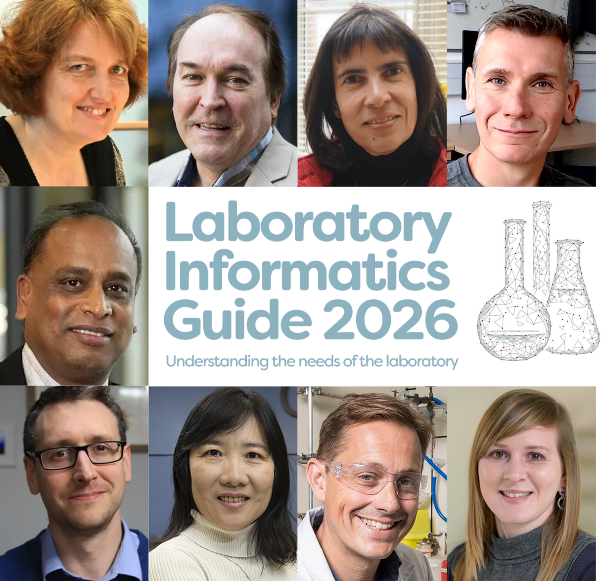 A montage of faces from the Laboratory Inforatics Guide 2026