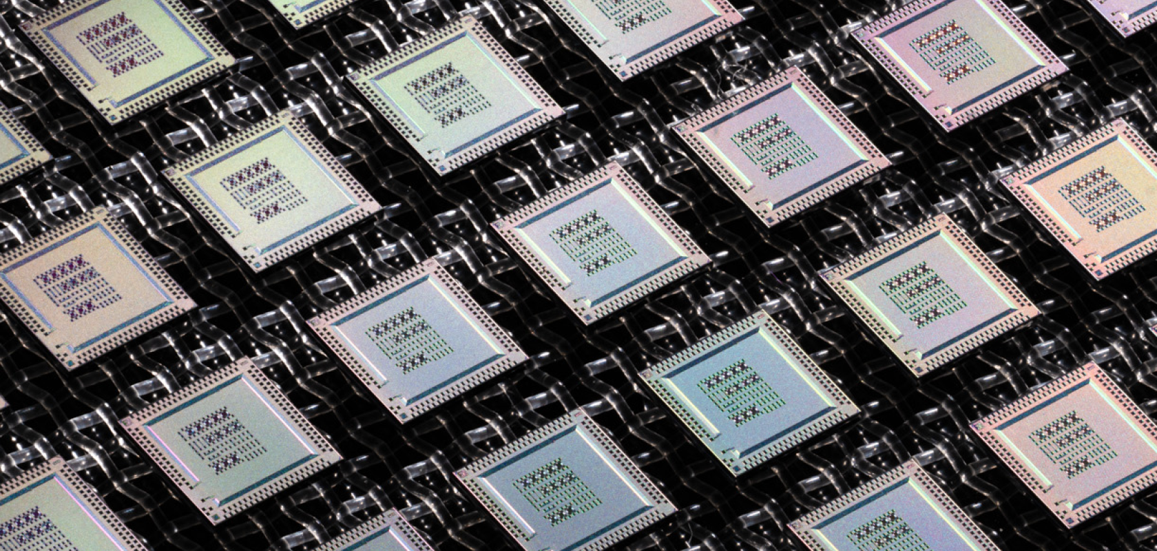 Array of Quantum chips designed by Quantum Motion and manufactured by GlobalFoundries